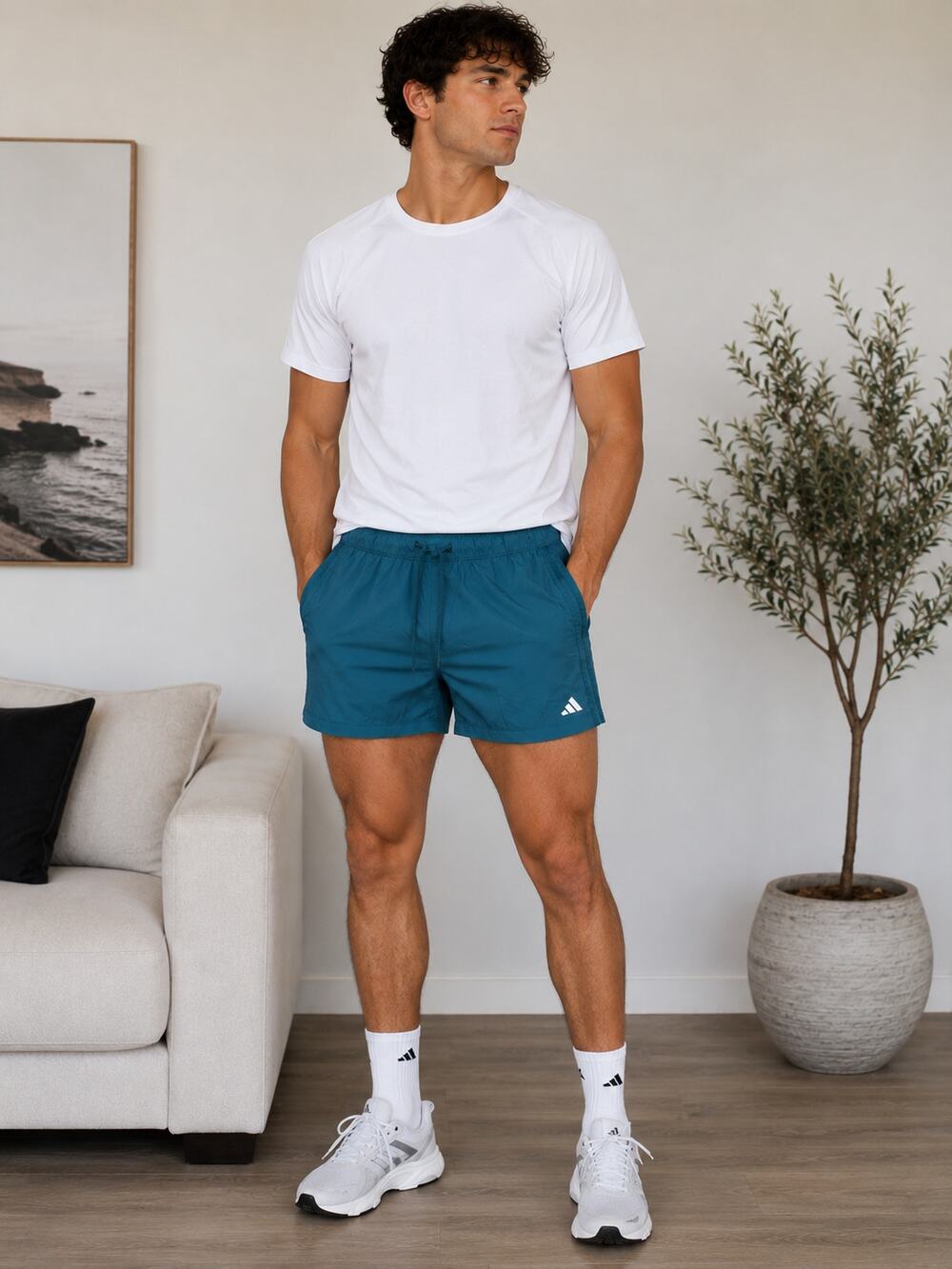Mens Adidas shorts size medium Teal
